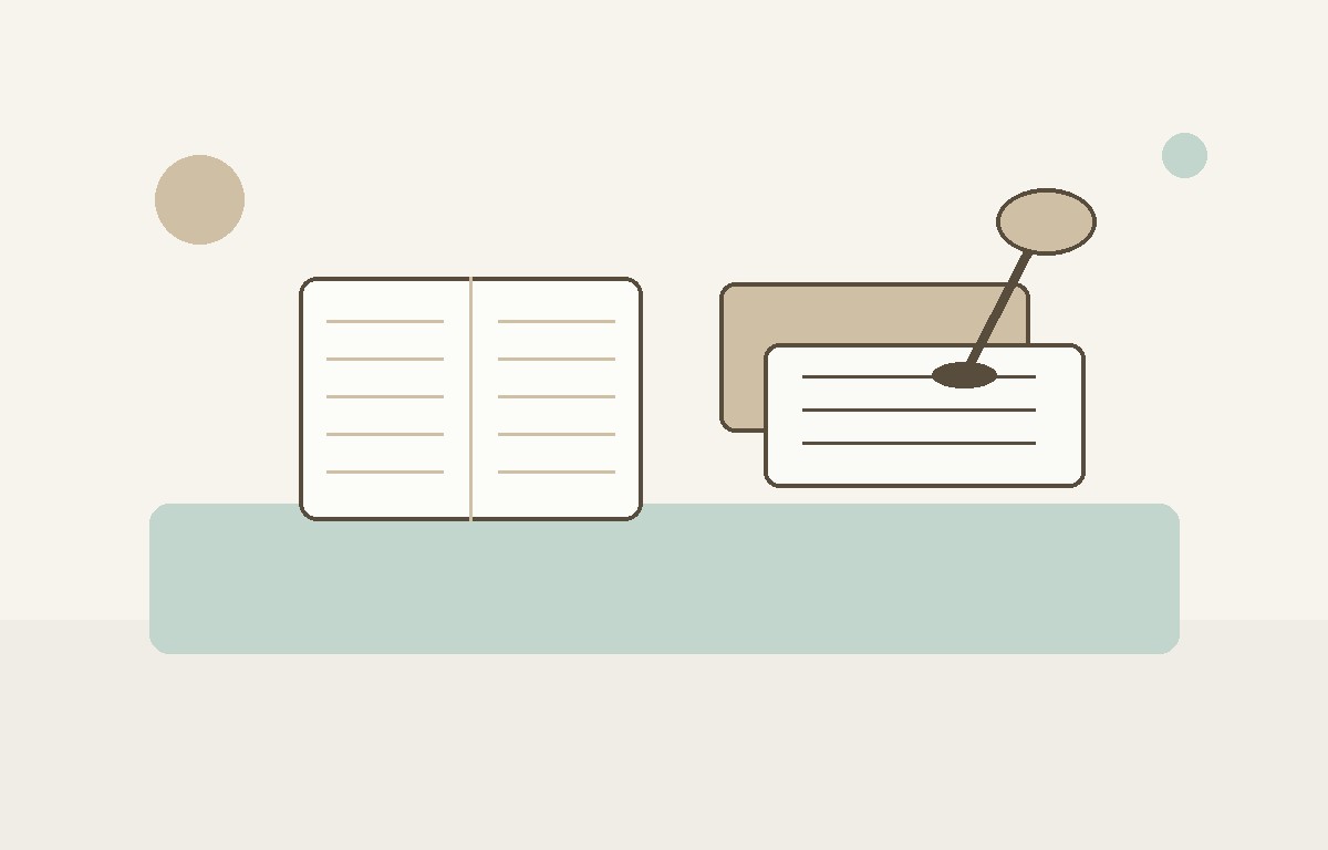 Household checklist and simple calendar on a table